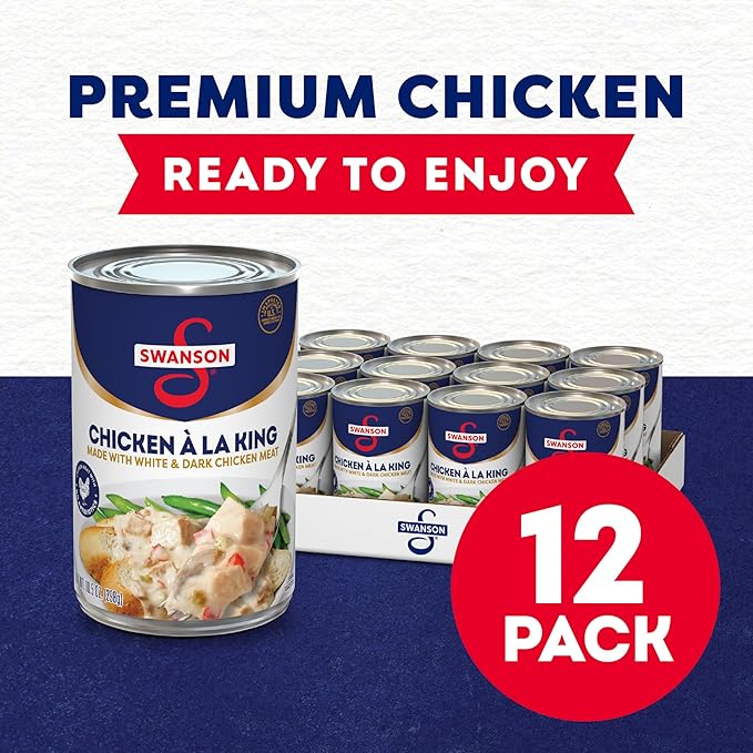 Swanson Canned Chicken a la King With White and Dark Chicken Meat, 10.5 OZ Can (Case of 12)