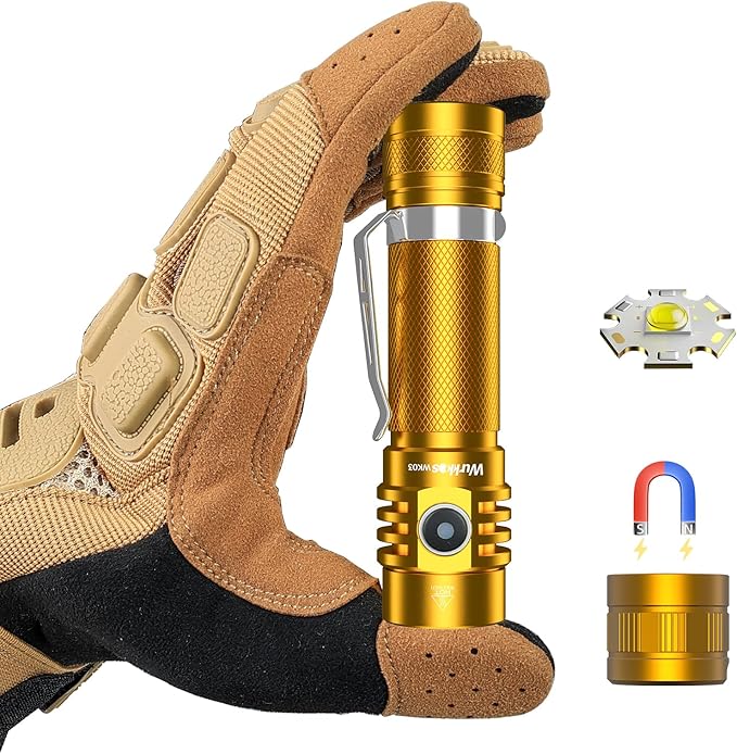 Wurkkos WK03 Pocket Flashlight Rechargeable, 1200 High Lumens Super Bright LED Flashlight with 6
