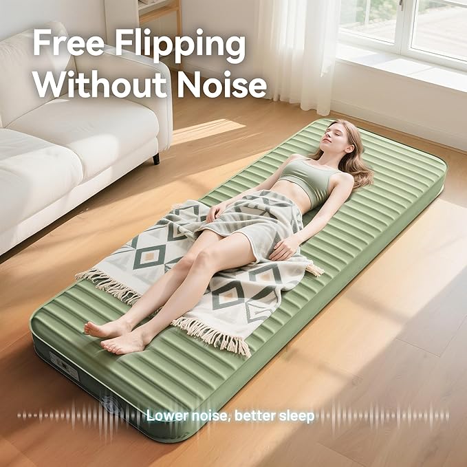 Camping Sleeping Pad, 4" Ultra-Thick Memory Foam Camping Mat with Built-in Electric Pump, 9.5