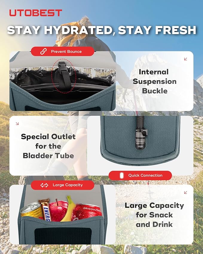 Insulated Insulation Bag, Fits 2L&3L Hydration Water Bladders, Lightweight & Water Resistant