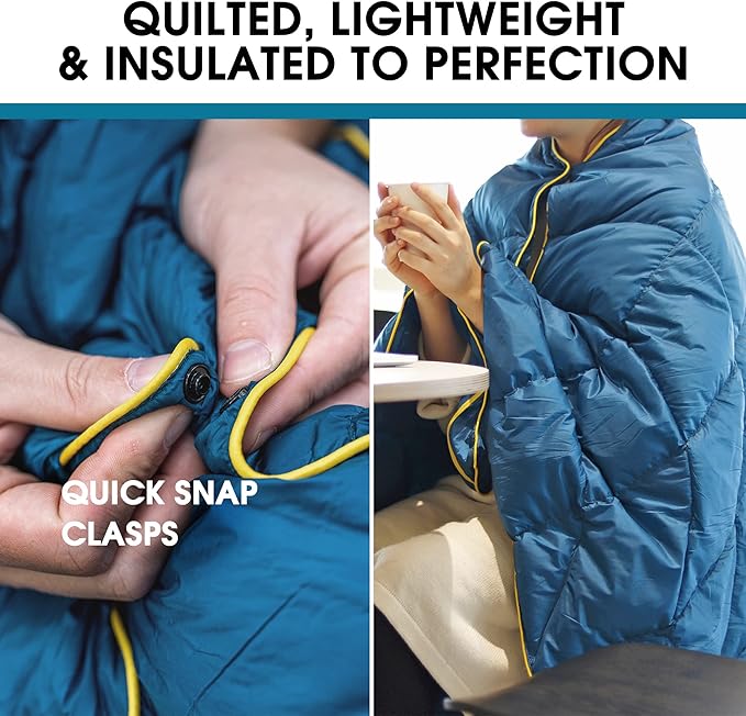4Monster Down Camping Blanket - Outdoor Travel Quilt Puffy 650 Fill, Packable, Lightweight,Wind &