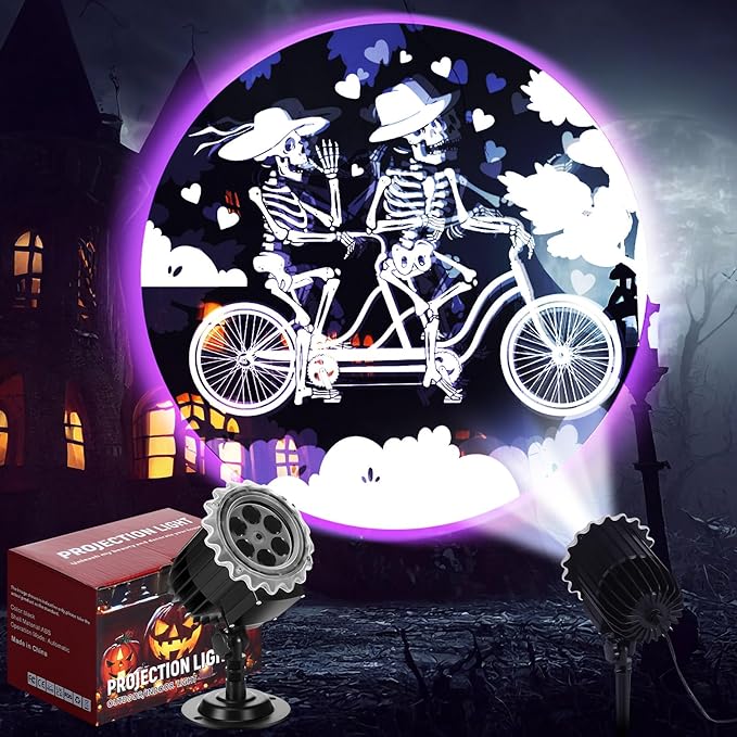 Halloween Projector Light with 1 Film Slides Holiday LED Projector Lights Outdoor Reflectors