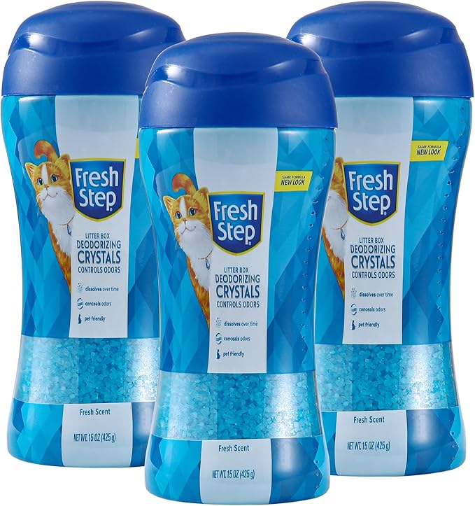 Fresh Step Cat Litter Crystals in Fresh Scent - Cat Litter Box Deodorizer - Combats Odors and