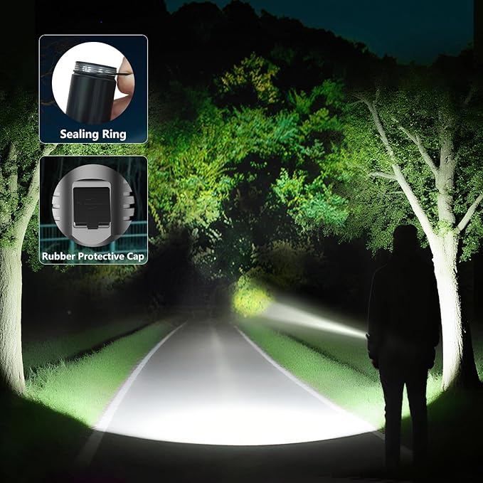 SKYFIRE LED Flashlight High Lumens,2000lm Super Bright Rechargeable Flashlight,Zoomable,Four