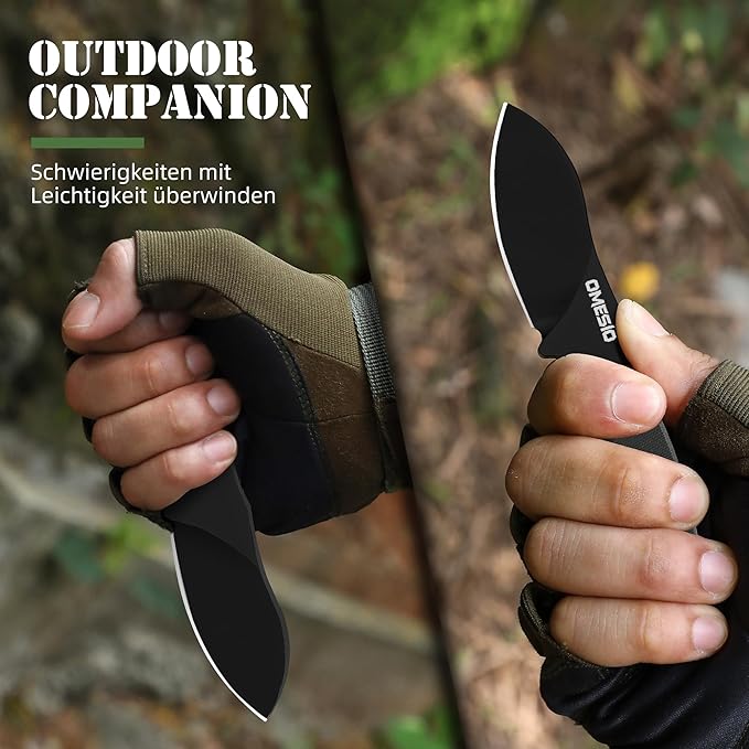 Omesio Neck Knife, 5.82" Small Fixed Blade Tactical Knife, Compact Full Tang EDC Neck Knife with