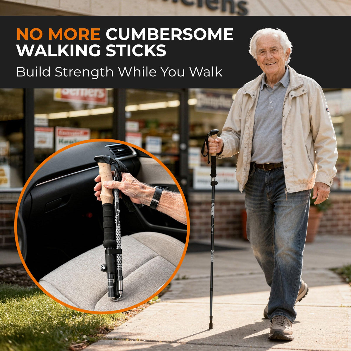 TREKOLOGY Trekking Poles - 2pc, Collapsible - product view 6