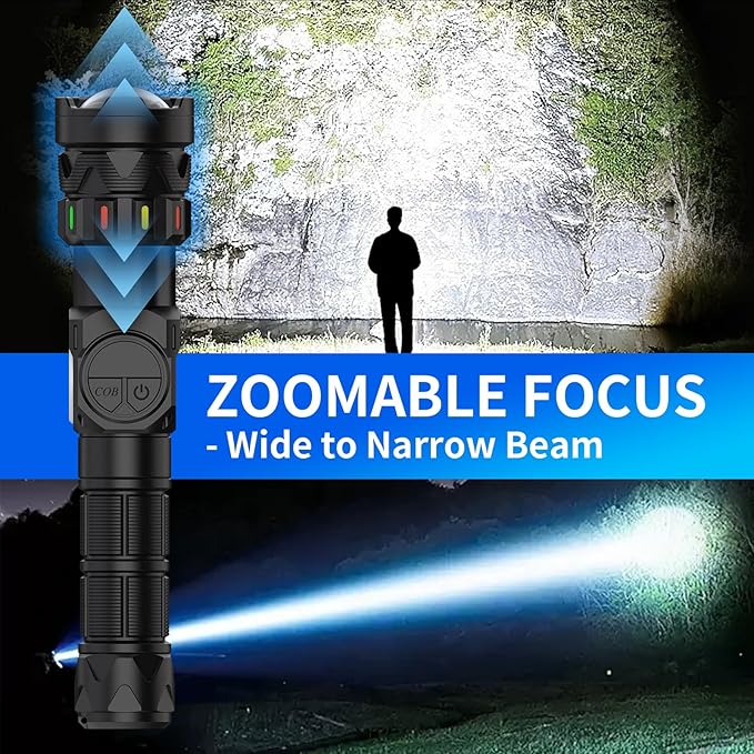 ESGOFO Rechargeable Flashlights High Lumens 10000 Long Distance, Super Bright LED Flash Light Long