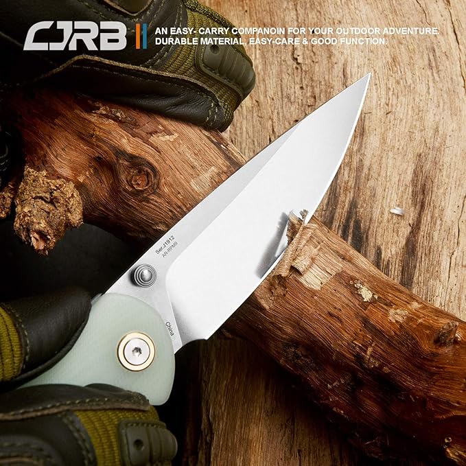 CJRB Feldspar Pocket Folding Knife Stonewash AR-RPM9 Steel Blade G10 Tactical Handle EDC Knives