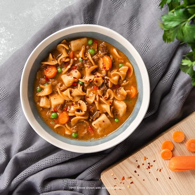 HMR Entrees Meals 6-Pack Vegetable Stew with Beef | Low Calorie Microwave Meals for Weight Loss |
