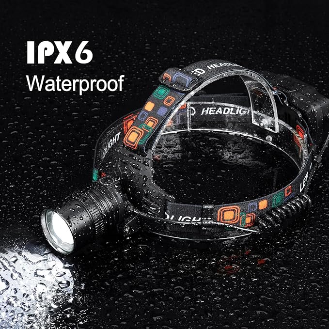 Rechargeable Headlamp 2Pack, 99000 Lumens Super Bright LED Head Lamp with 3 Modes, 90° Adjustable