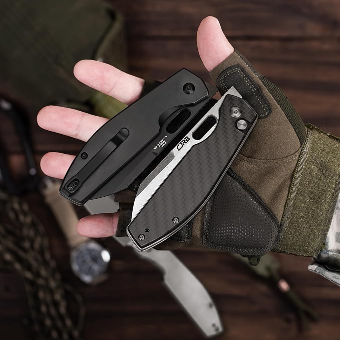 CJRB CUTLERY Pocket Knife Ekko(1929) Folding Knife for Men AR-RPM9 Steel Blade and Black Carbon