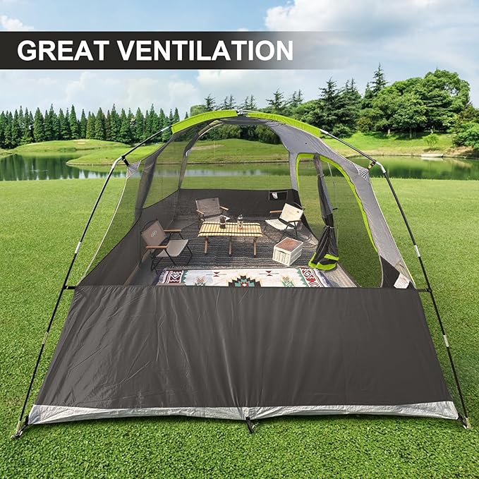 CAMPROS CP Tent 8 Person Camping Tents, Waterproof Windproof Family Tent with Top Rainfly, Large