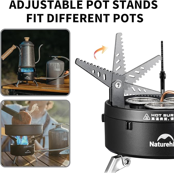 Naturehike Camping Gas Stove for IGT Table, Portable Isobutane Stove with Storage Bag & Foldable