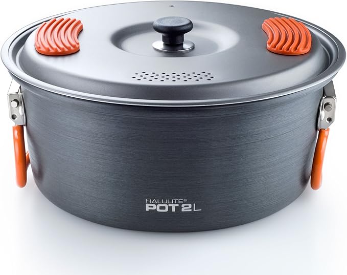 GSI Outdoors Halulite Aluminum Pot, Lightweight Hard Anodized Aluminum Camp & Backpacking Cookware