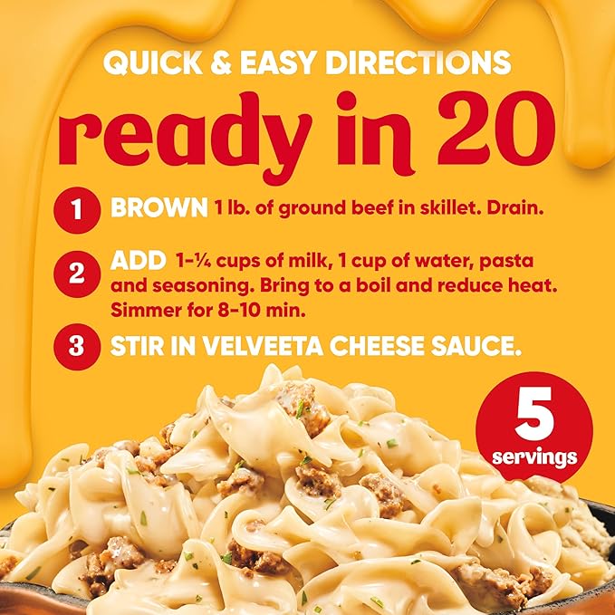 Velveeta Skillets Creamy Beef Stroganoff One Pan Dinner Kit, 11.6 oz Box