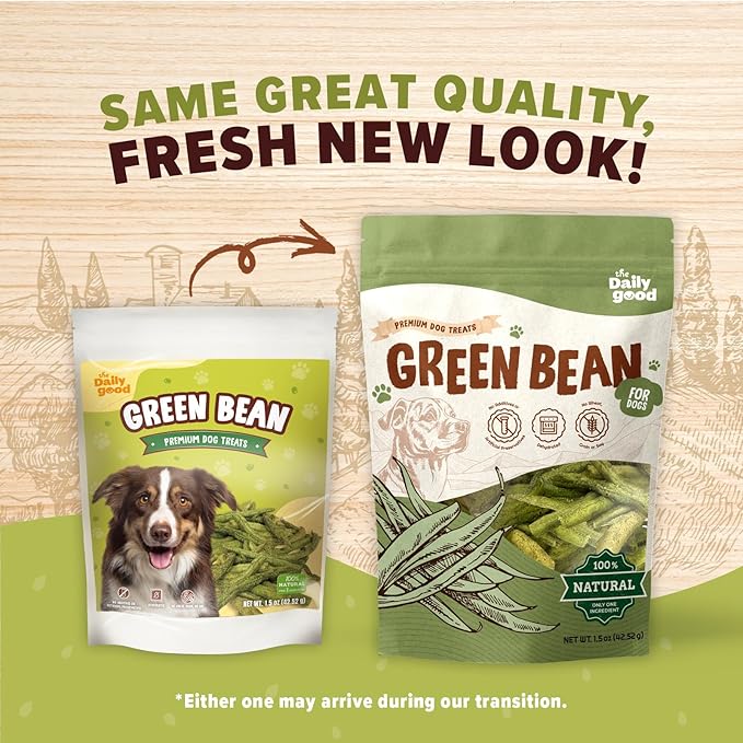 Green Bean Chips for Dogs – 100% Natural Single Ingredient Dog Treats – Snappy & Crispy – High
