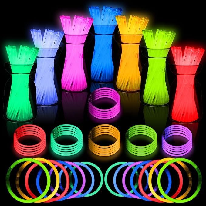 Ultra Bright Halloween Glow Sticks - 500PRO Party Pack with Connectors for Christmas, Neon Birthday