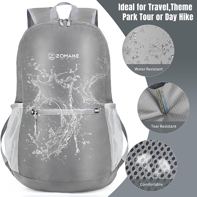 ZOMAKE Ultra Lightweight Hiking Backpack 20L, Packable Small Backpacks Water Resistant Daypack for