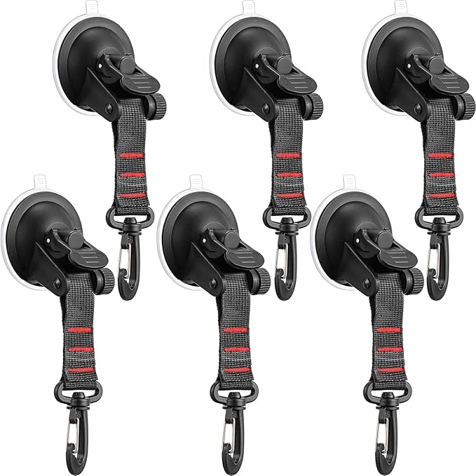 Maitys Heavy Duty Suction Cups with Hooks Tie Down Strong Suction Cup Anchor Car Camping