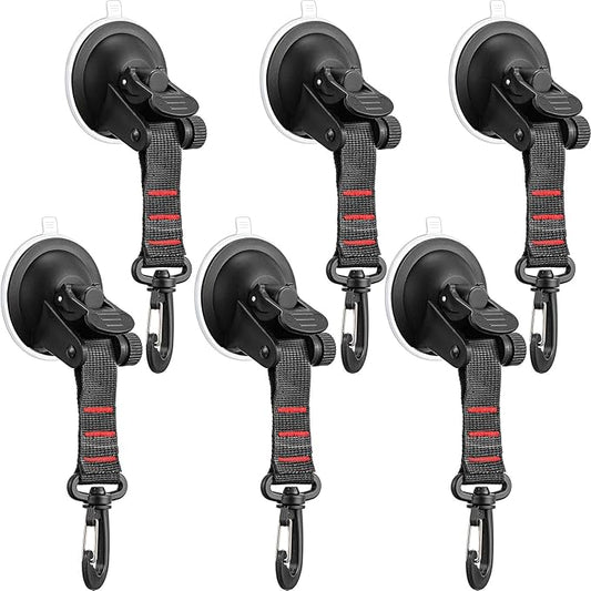 Maitys Heavy Duty Suction Cups with Hooks Tie Down Strong Suction Cup Anchor Car Camping