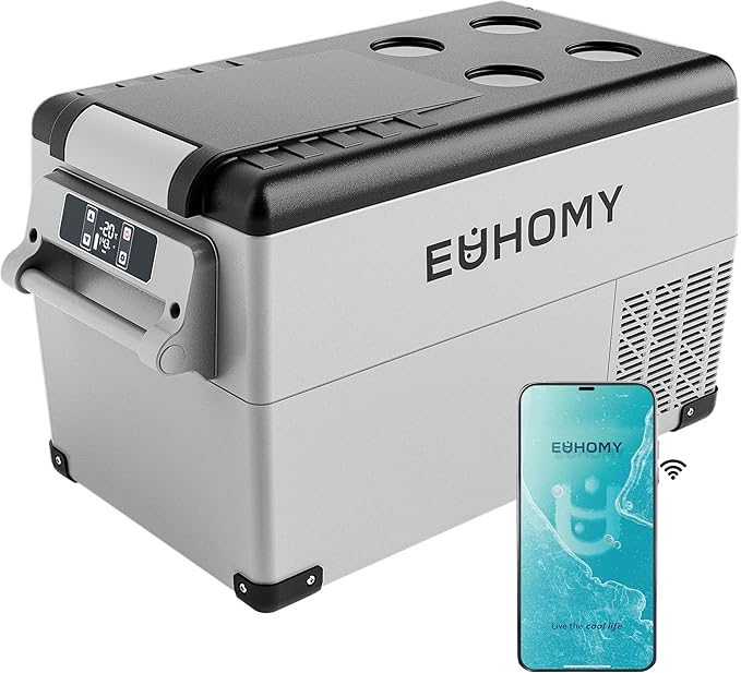 EUHOMY 12 Volt Refrigerator, 38QT(35L) Electric Cooler, 12V Fridge APP Control, 12V Cooler -4℉~68℉