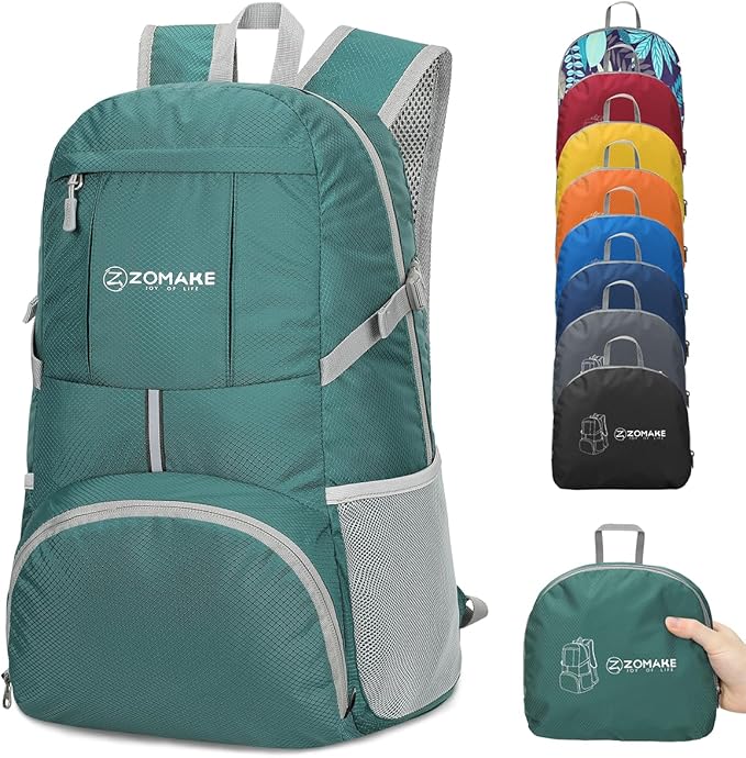 ZOMAKE Lightweight Packable Backpack 35L, Light Foldable Backpacks Water Resistant Collapsible