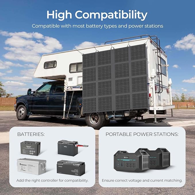 Renogy 400W Portable Solar Panel Blanket, 25% High Efficiency N-Type Foldable Solar Panel Charger