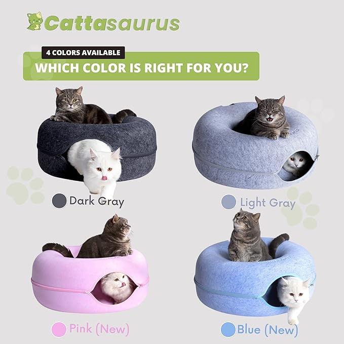 CATTASAURUS Peekaboo Cat Cave for Multiple & Large Cats Up to 30-45 Lbs, Scratch Detachable &