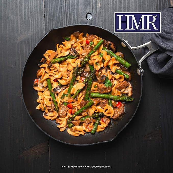 HMR Beef Stroganoff with Noodles Entrée | Pre-packaged Lunch or Dinner | Ready to Eat | 19g of