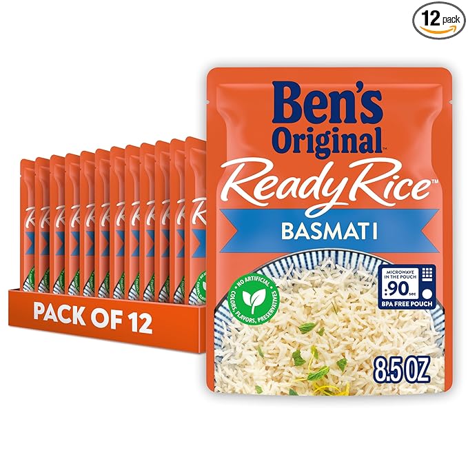 BEN'S ORIGINAL Ready Rice Basmati Rice, Easy Side Dish, 8.5 oz Pouch (Pack of 12)