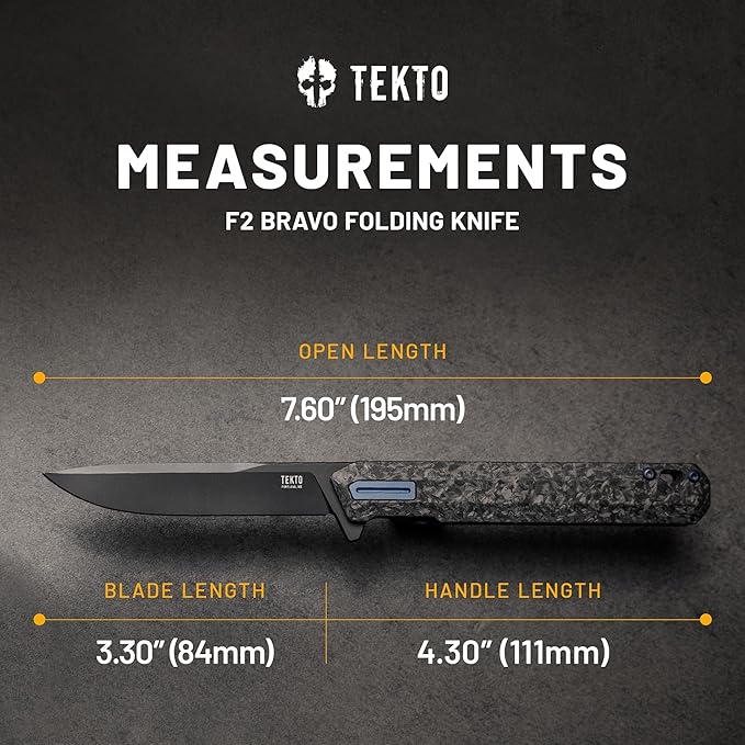 F2 Bravo Folding Pocket Knife - D2 Steel Blade, Ceramic Ball Bearings - EDC - Snap, Swift Flip for