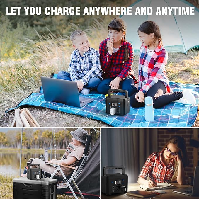 200W Portable Power Station, Powkey 120Wh/33,000mAh Power Bank with AC Outlet, 110V 6 Outputs Solar