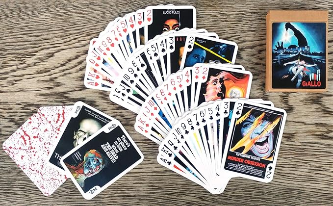 Giallo Playing Cards (Poker Deck 54 Cards All Different) Vintage Trash Horror Movie Poster Thriller