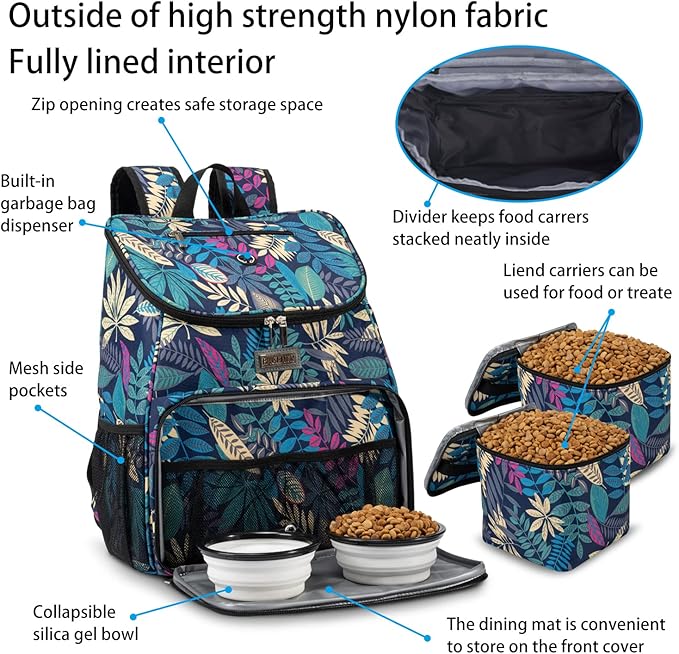 BAGLHER丨Dog Travel Bag, Airline Approved Pet Supplies Backpack, Dog Travel Backpack with 2 Silicone