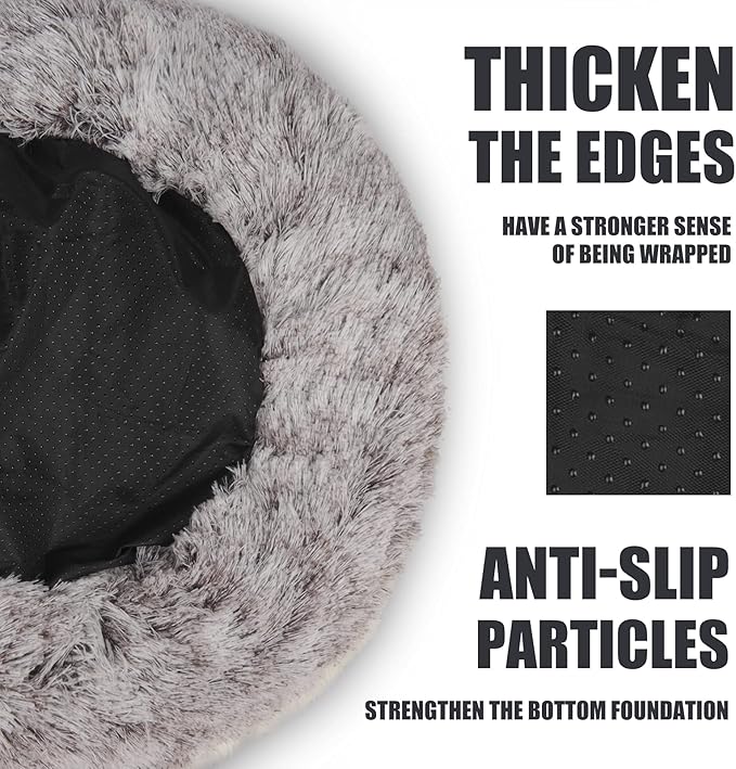 ShinHye Cozy Cat Bed - Round Plush Fluffy Hooded Cave, Indoor/Outdoor, Waterproof & Washable