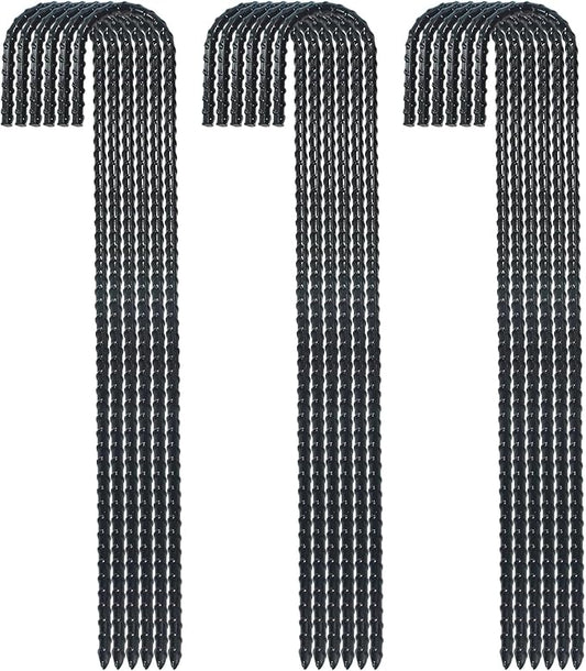 16 Inch Ground Rebar Stakes, J Hook Extra Heavy Duty Rust Proof Coated Steel Ground Anchors with