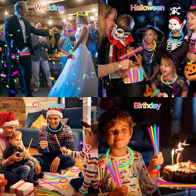 Halloween Glow Sticks Bulk Party Pack- Ultra Bright 500pk Glow in the Dark Party Favors, Glow