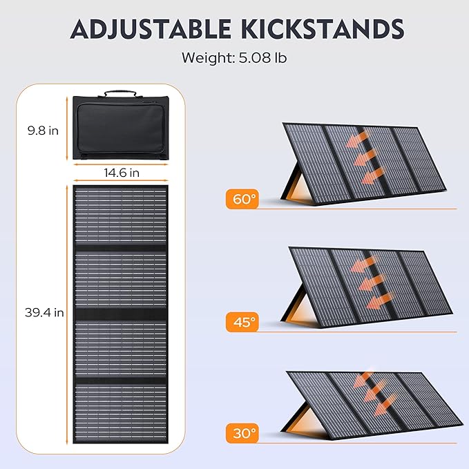 ENGINSTAR 60W Foldable Solar Panel Charger with 18V DC Outlet for Portable Power Stations