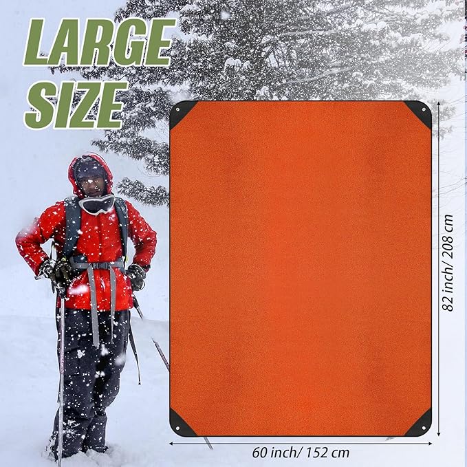 Kanayu 4 Pcs Emergency Thermal Survival Blankets 82 x 60 Inch,Heavy Duty Emergency Poncho Tarp