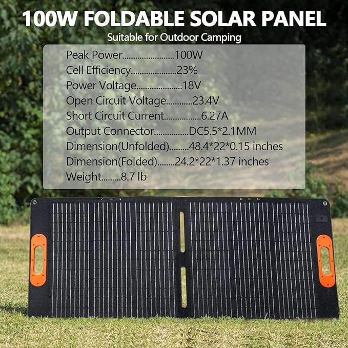 ALLWEI 300W Solar Generator with 100W Solar Panel Included, 280Wh Portable Power Station with AC
