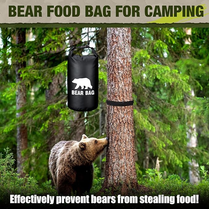 1 Set Bear Food Bag for Camping Ultralight Food Hanging System Includes Waterproof Bear Bag, Nylon