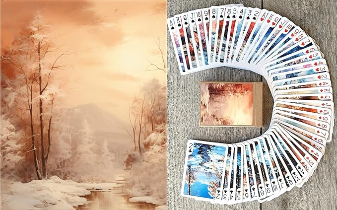 Frosty Morning Playing Cards (Poker Deck 54 Cards All Different) Frosty Winter Forest Landscapes