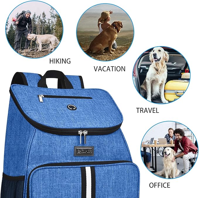 BAGLHER丨Dog Travel Bag, Airline Approved Pet Supplies Backpack, Dog Travel Backpack with 2 Silicone