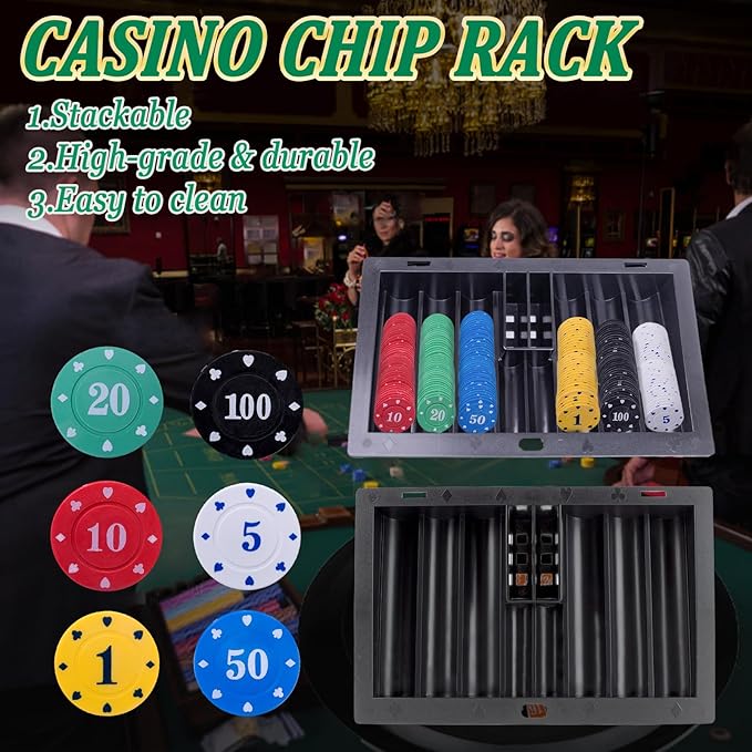 5 in 1 Super Casino Game Set: Blackjack/Roulette/Craps/Texas Hold'em/Poker Kit with Shoe+Discard