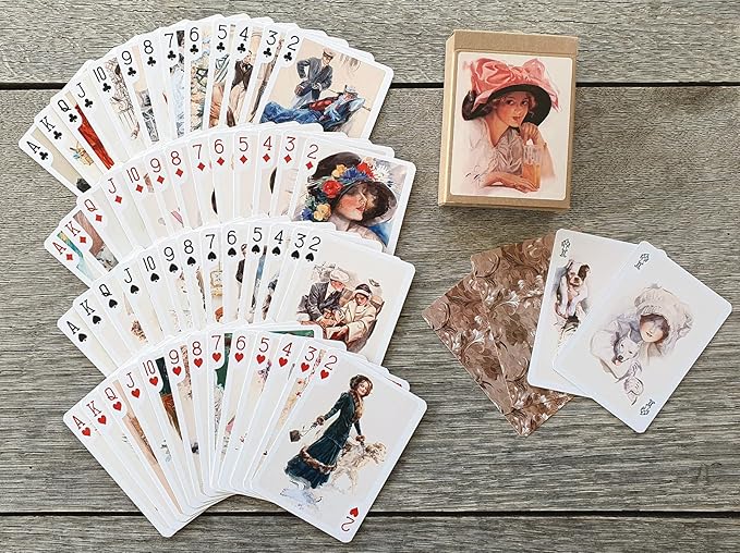 Edwardian Elegance Playing Cards (Poker Deck 54 Cards All Different) Beautiful Ladies in Romantic