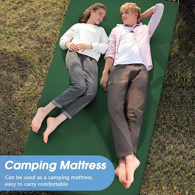 CYMULA Memory Foam Camping Mattress Pad,3inch Sleeping Pad for Camping,Non-Slip Bottom Floor Cot