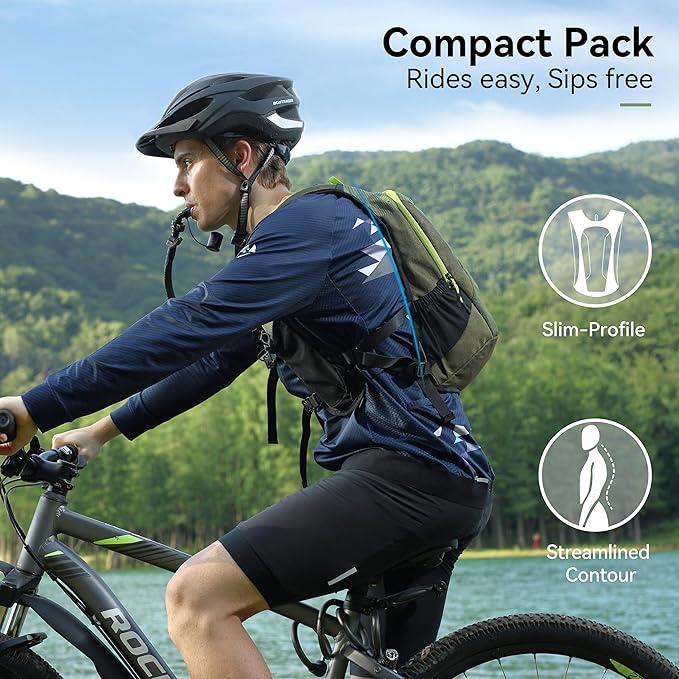 MARCHWAY Lightweight Hydration Backpack with Vest Style Straps & 2.5L TPU Water Bladder, Versatile