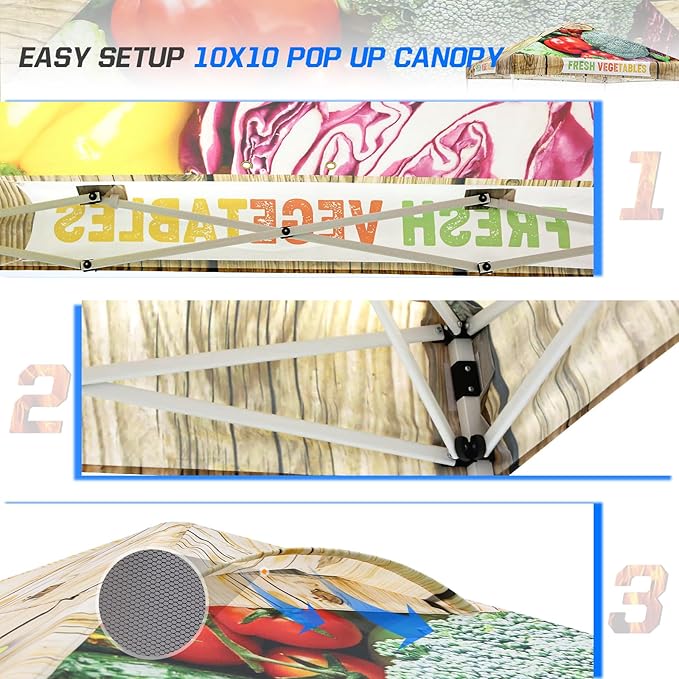 EAGLE PEAK Pop Up Canopy Tent with Wheeled Carry Bag, 8 Stakes, 4 Ropes, 4 Weight Bags, Easy Set Up
