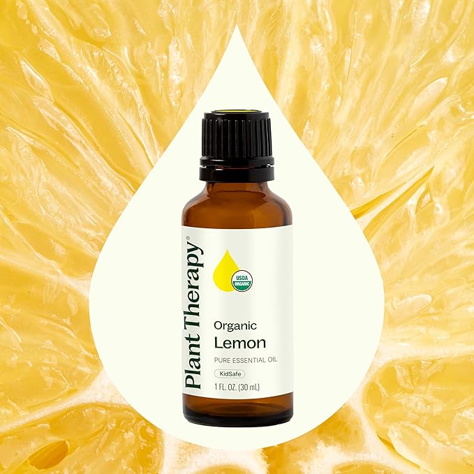 Plant Therapy Organic Lemon Essential Oil 100% Pure, USDA Certified Organic, Undiluted, Natural