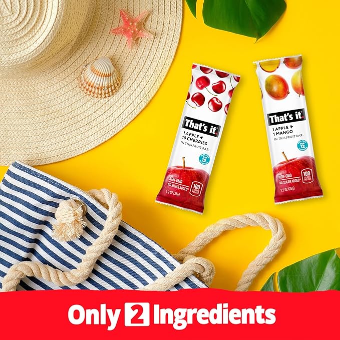 That's it. Fruit Bars 12 Variety Pack 100% Natural Real Fruit Bar, High Fiber Vegan, Gluten Free